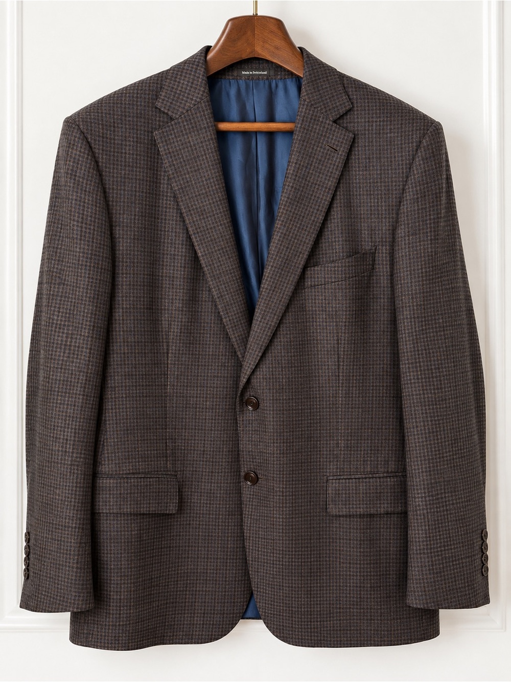 Ermenegildo Zegna Mila Wool Plaid Sport Coat Blazer 58R/US 48R Switzerland Brown - Picture 2 of 16